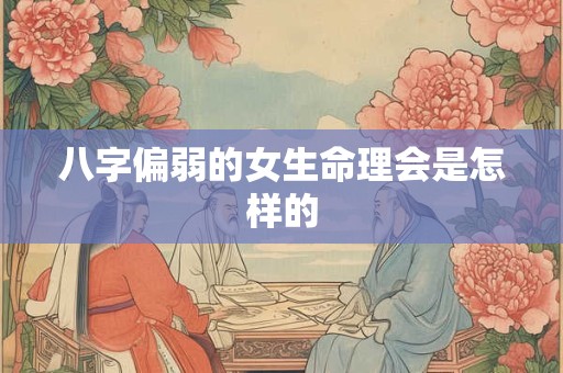 八字偏弱的女生命理会是怎样的