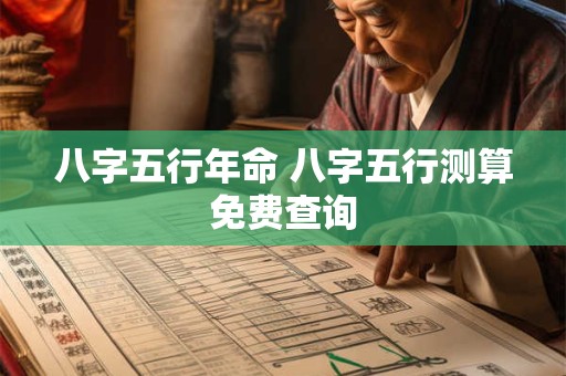 八字五行年命 八字五行测算免费查询