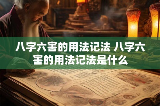 八字六害的用法记法 八字六害的用法记法是什么