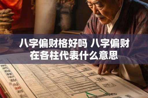 八字偏财格好吗 八字偏财在各柱代表什么意思