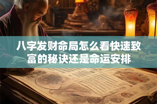 八字发财命局怎么看快速致富的秘诀还是命运安排