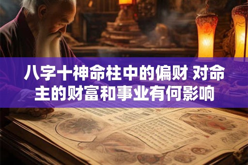 八字十神命柱中的偏财 对命主的财富和事业有何影响