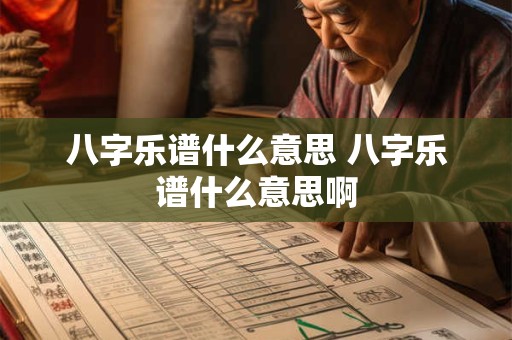 八字乐谱什么意思 八字乐谱什么意思啊
