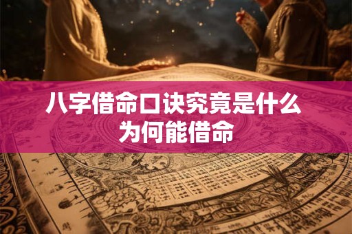 八字借命口诀究竟是什么 为何能借命