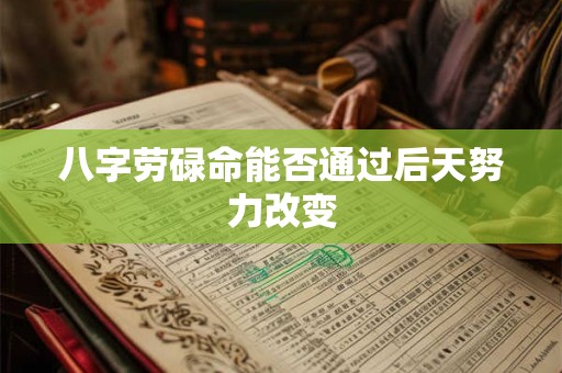 八字劳碌命能否通过后天努力改变 八字劳碌命能否通过后天努力改变