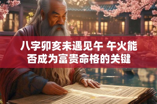 八字卯亥未遇见午 午火能否成为富贵命格的关键