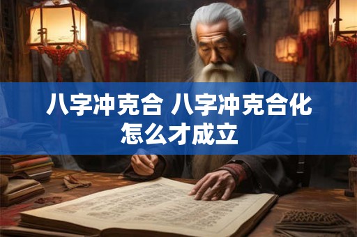 八字冲克合 八字冲克合化怎么才成立