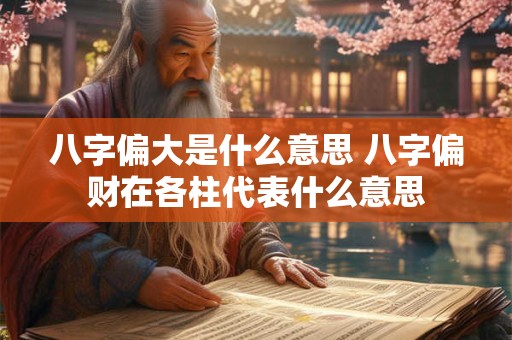 八字偏大是什么意思 八字偏财在各柱代表什么意思