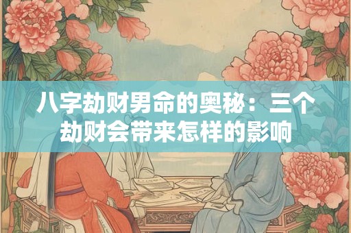 八字劫财男命的奥秘：三个劫财会带来怎样的影响