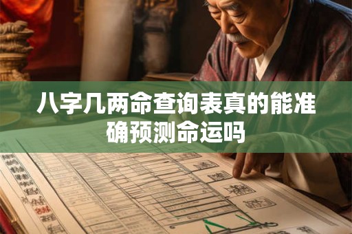 八字几两命查询表真的能准确预测命运吗