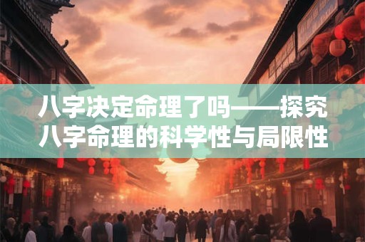 八字决定命理了吗——探究八字命理的科学性与局限性