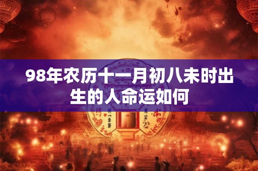 98年农历十一月初八未时出生的人命运如何