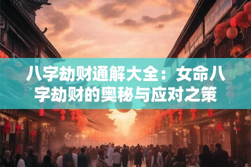 八字劫财通解大全：女命八字劫财的奥秘与应对之策