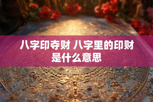 八字印夺财 八字里的印财是什么意思