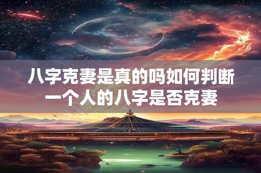 八字克妻是真的吗如何判断一个人的八字是否克妻