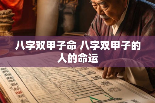 八字双甲子命 八字双甲子的人的命运 八字双甲子命 八字双甲子的人的命运
