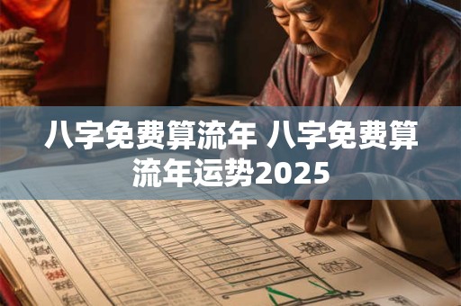 八字免费算流年 八字免费算流年运势2025