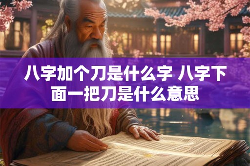 八字加个刀是什么字 八字下面一把刀是什么意思