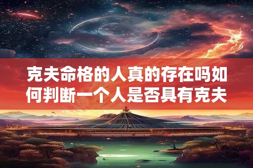 克夫命格的人真的存在吗如何判断一个人是否具有克夫命格