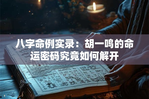 八字命例实录：胡一鸣的命运密码究竟如何解开