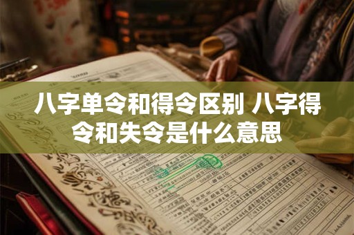 八字单令和得令区别 八字得令和失令是什么意思