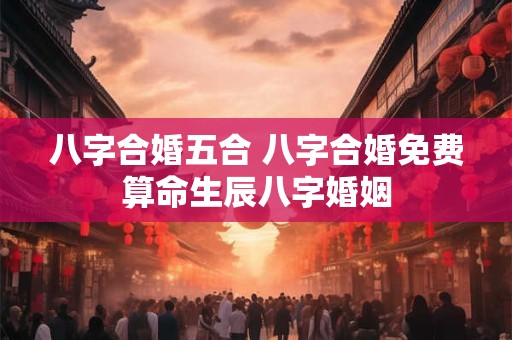 八字合婚五合 八字合婚免费算命生辰八字婚姻