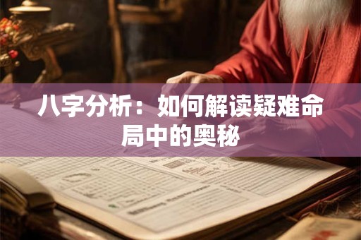 八字分析:如何解读疑难命局中的奥秘 八字分析:如何解读疑难命局中的奥秘