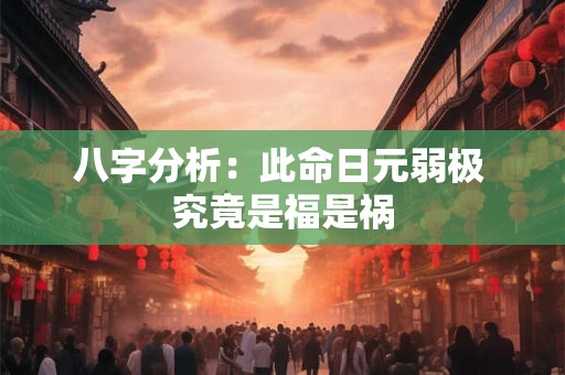 八字分析：此命日元弱极 究竟是福是祸