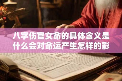 八字伤官女命的具体含义是什么会对命运产生怎样的影响