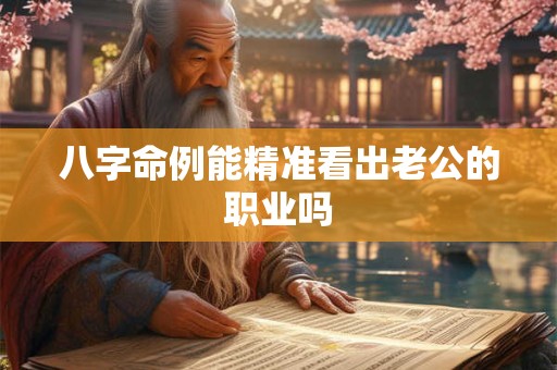 八字命例能精准看出老公的职业吗