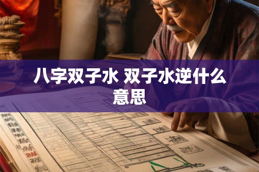 八字双子水 双子水逆什么意思