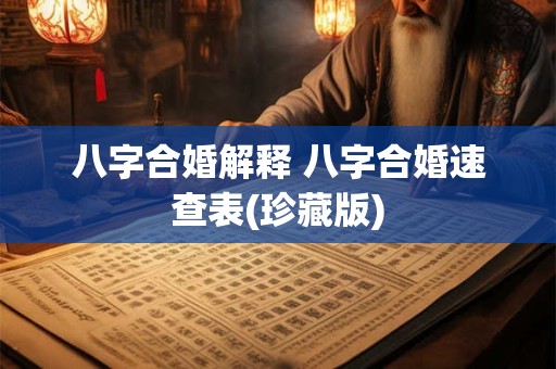 八字合婚解释 八字合婚速查表(珍藏版) 八字合婚解释 八字合婚速查表(珍藏版)