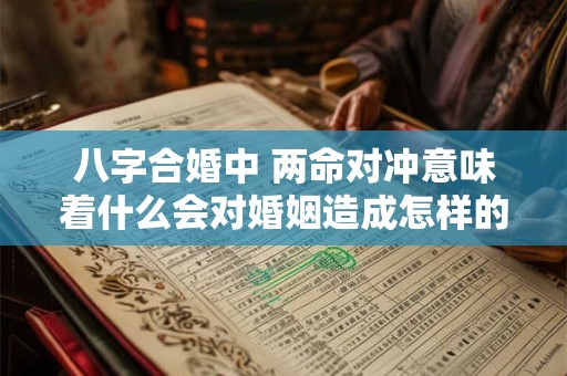 八字合婚中 两命对冲意味着什么会对婚姻造成怎样的影响