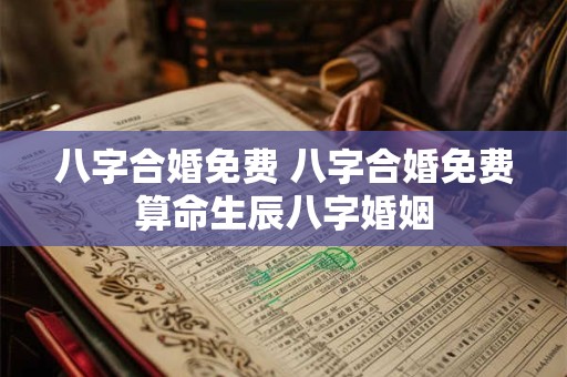 八字合婚免费 八字合婚免费算命生辰八字婚姻