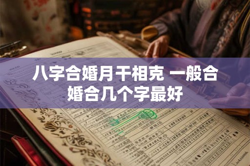 八字合婚月干相克 一般合婚合几个字最好