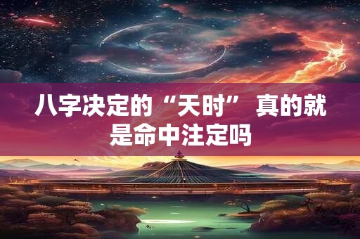 八字决定的“天时” 真的就是命中注定吗