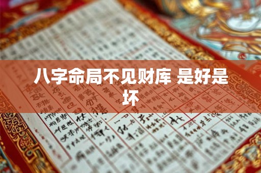 八字命局不见财库 是好是坏