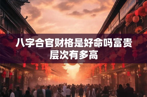 八字合官财格是好命吗富贵层次有多高