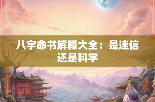 八字命书解释大全：是迷信还是科学