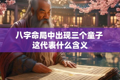 八字命局中出现三个童子 这代表什么含义