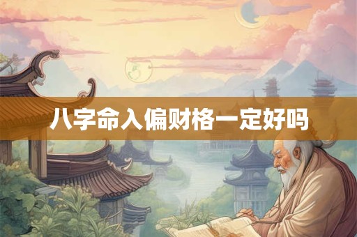 八字命入偏财格一定好吗