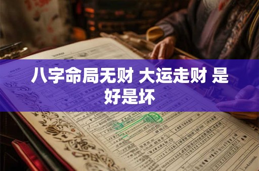 八字命局无财 大运走财 是好是坏