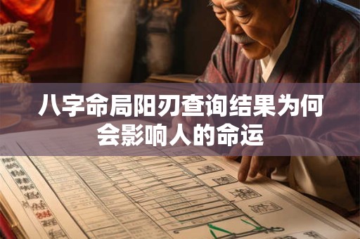 八字命局阳刃查询结果为何会影响人的命运