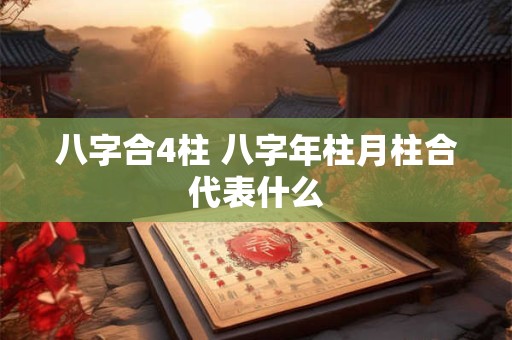 八字合4柱 八字年柱月柱合代表什么