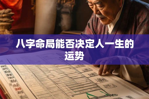 八字命局能否决定人一生的运势