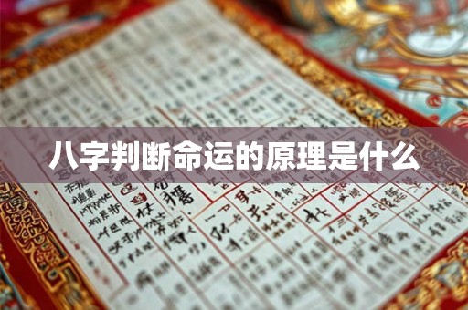 八字判断命运的原理是什么