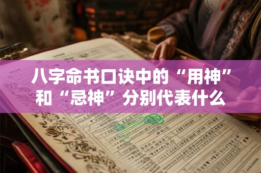 八字命书口诀中的“用神”和“忌神”分别代表什么