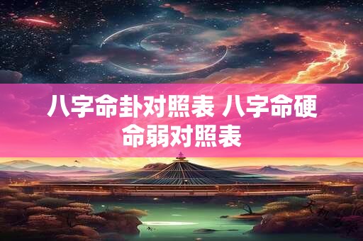 八字命卦对照表 八字命硬命弱对照表 八字命卦对照表 八字命硬命弱对照表