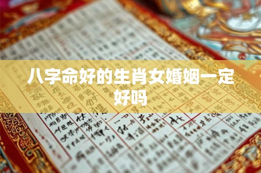 八字命好的生肖女婚姻一定好吗