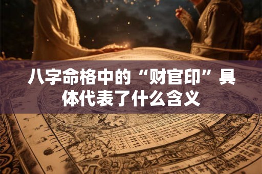 八字命格中的“财官印”具体代表了什么含义